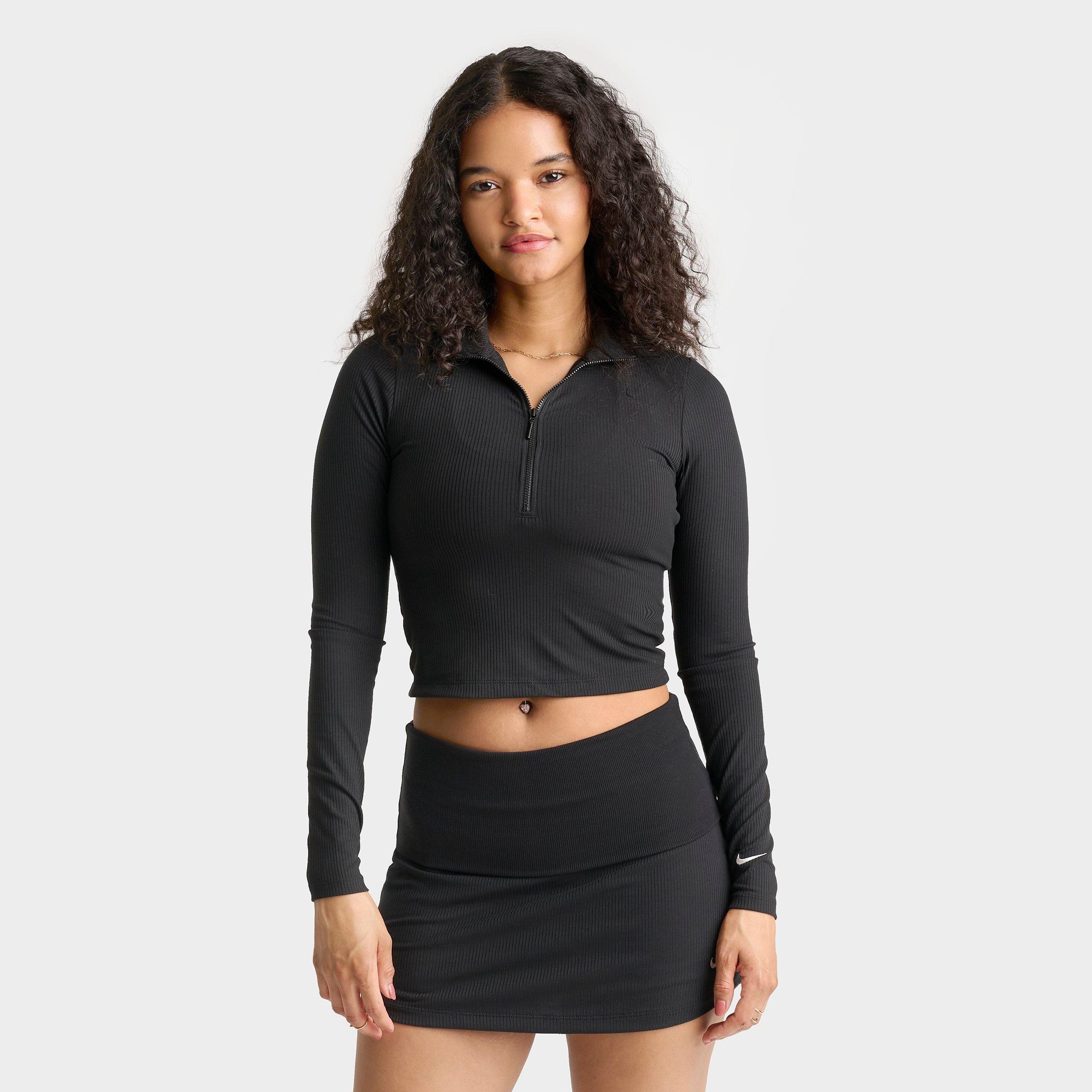 Nike Sportswear Chill Knit Quarter-Zip Long-Sleeve Ribbed Top