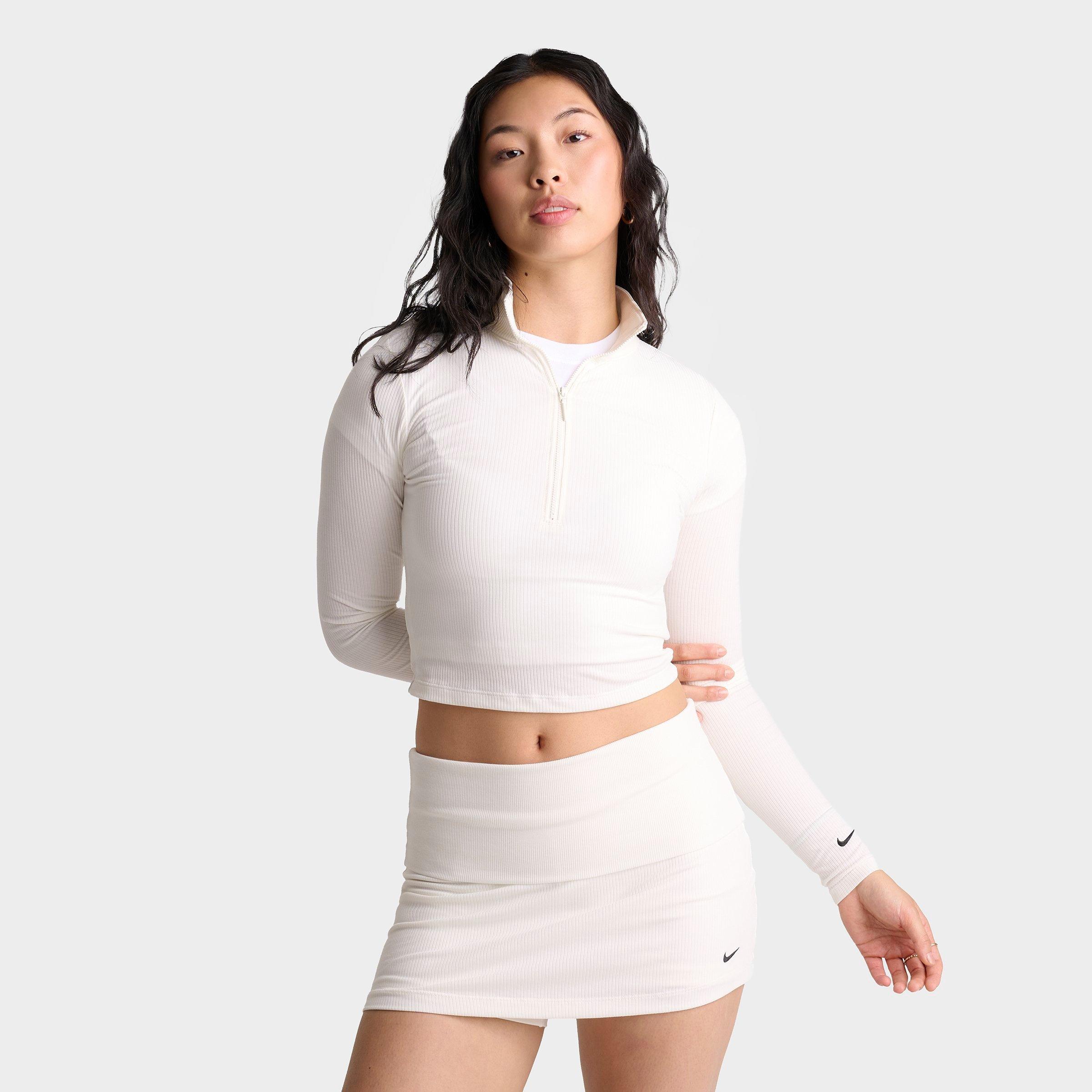 Nike Sportswear Chill Knit Quarter-Zip Long-Sleeve Ribbed Top