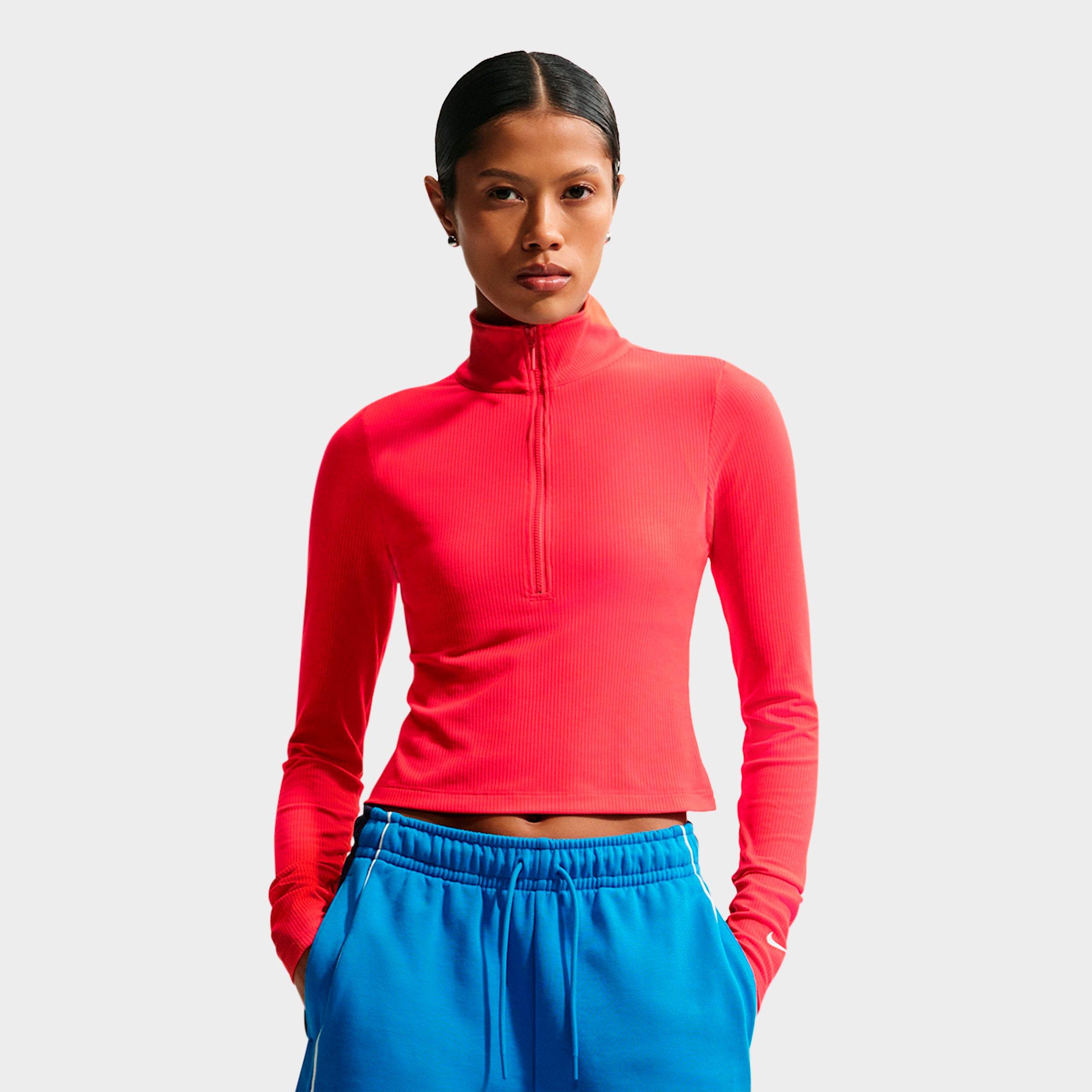 Nike Sportswear Chill Knit Quarter-Zip Long-Sleeve Ribbed Top