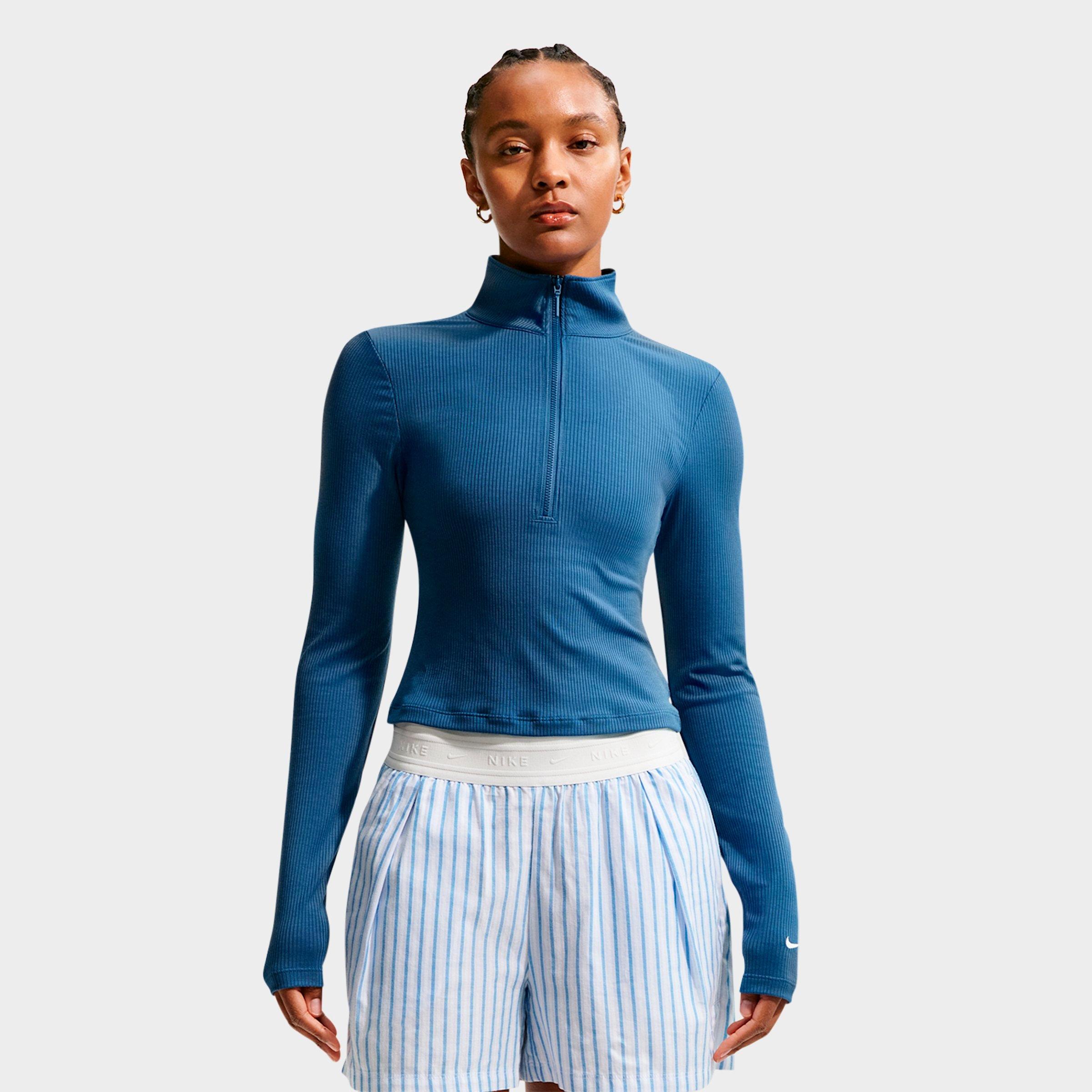 Nike Sportswear Chill Knit Quarter-Zip Long-Sleeve Ribbed Top