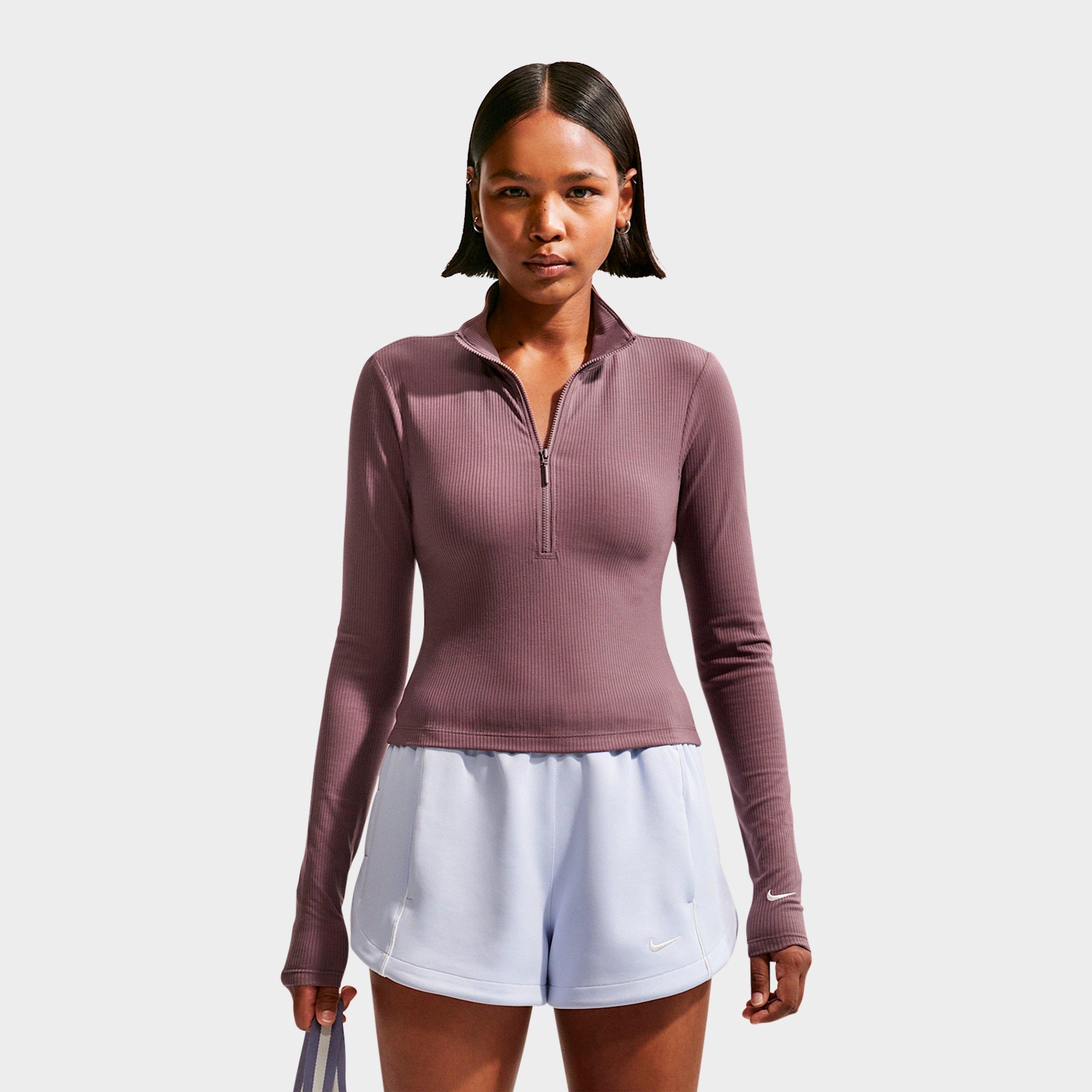 Nike Sportswear Chill Knit Quarter-Zip Long-Sleeve Ribbed Top