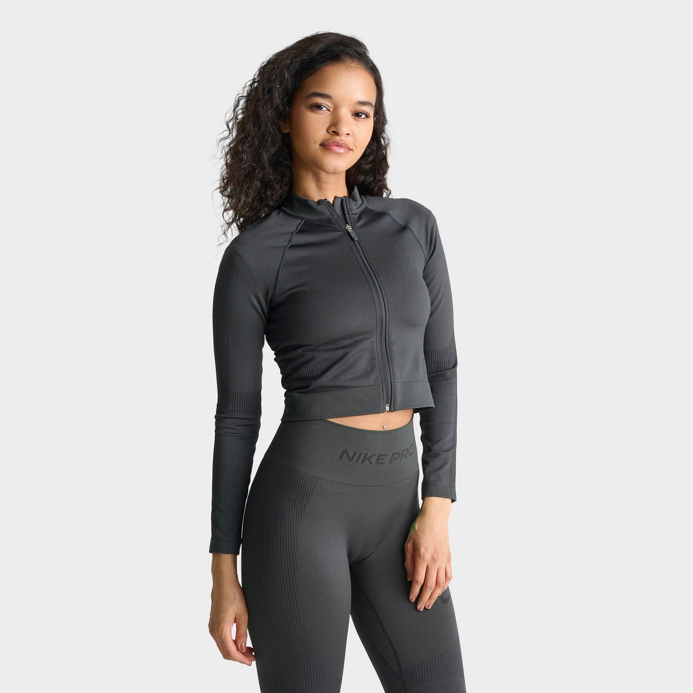 Nike Pro Seamless Cropped Full-Zip Training Top