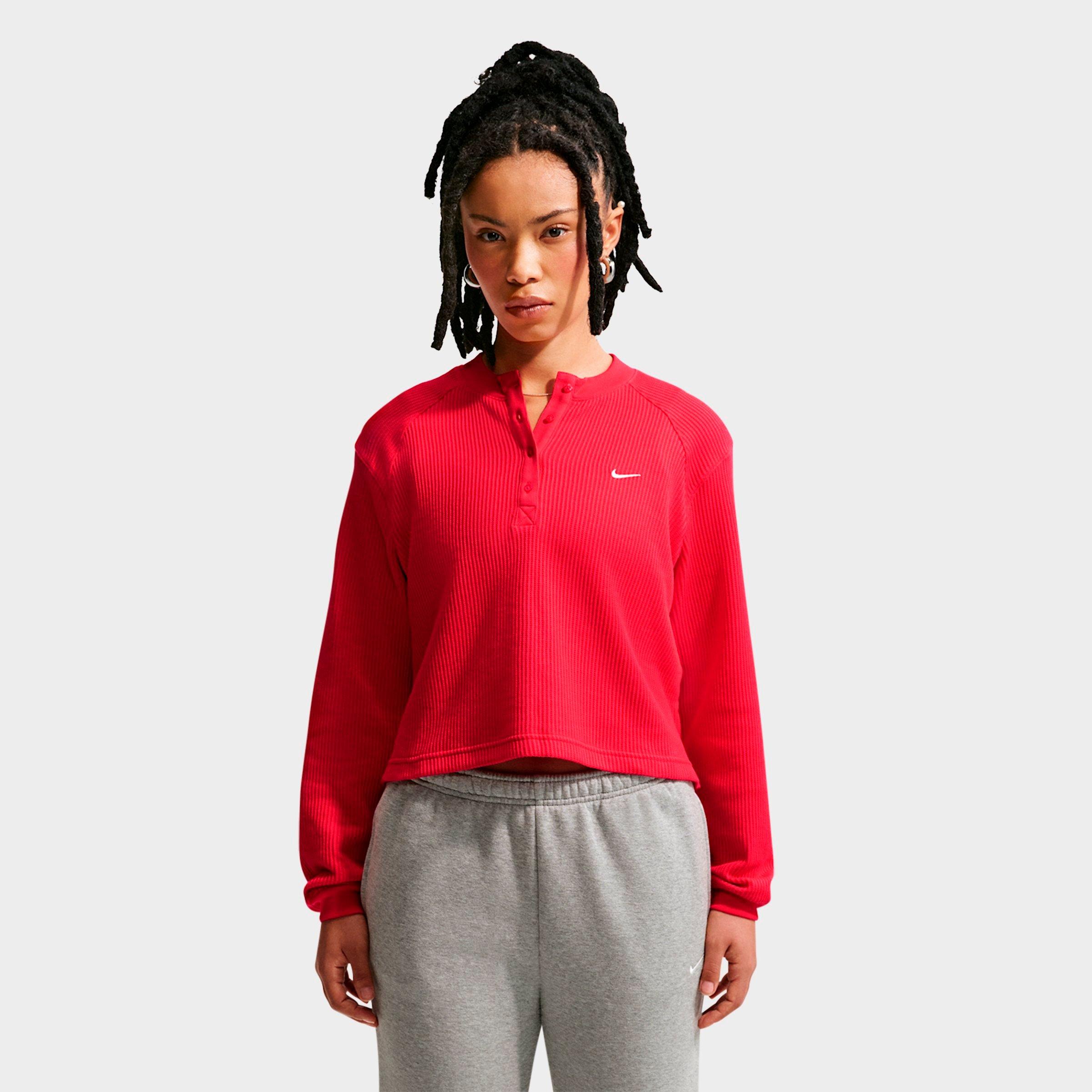 Nike Sportswear Chill Waffle Oversized Long-Sleeve Henley Top