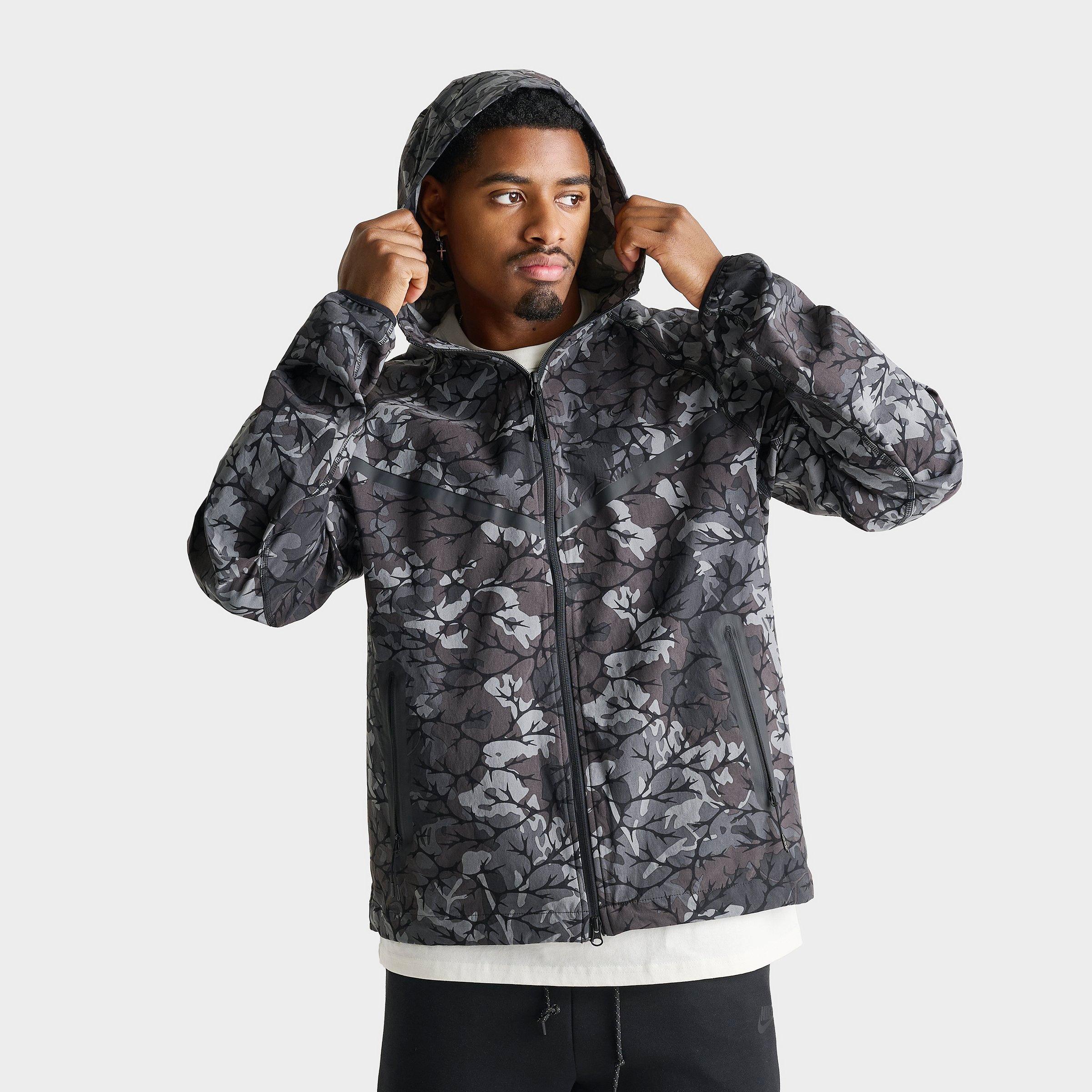 Nike Tech Allover Camo Print Woven Full-Zip Windrunner Jacket
