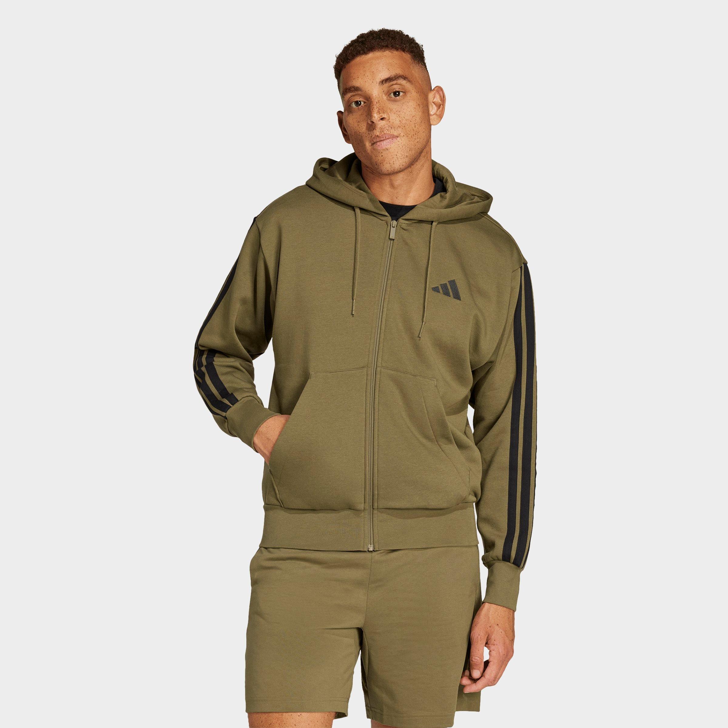 adidas Essentials 3-Stripes Fleece Full-Zip Hoodie