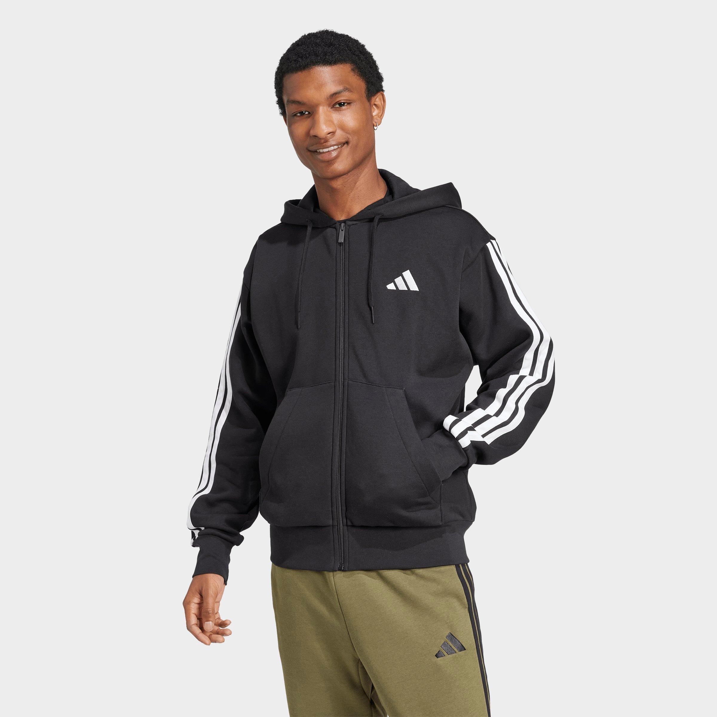 adidas Essentials 3-Stripes Fleece Full-Zip Hoodie