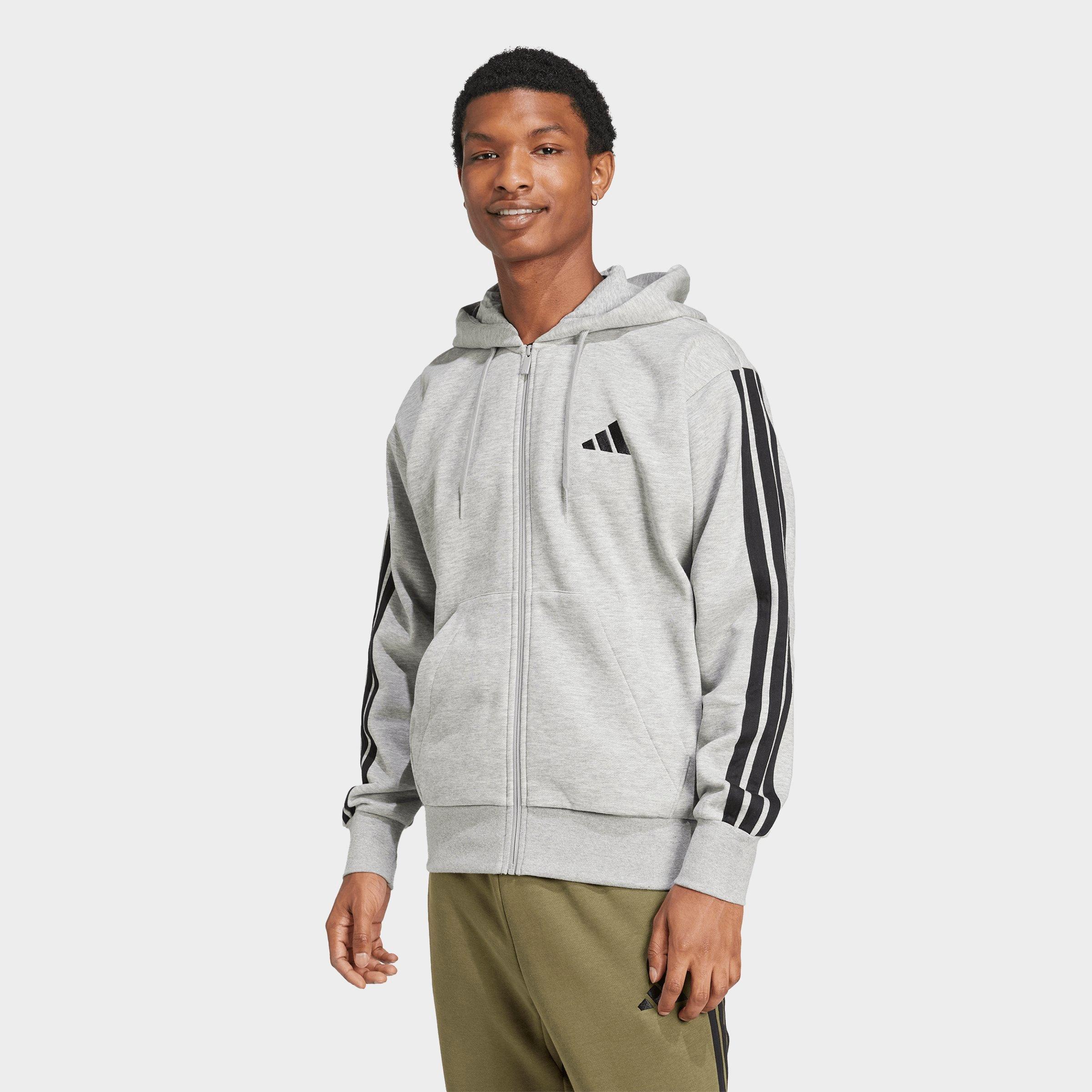 adidas Essentials 3-Stripes Fleece Full-Zip Hoodie