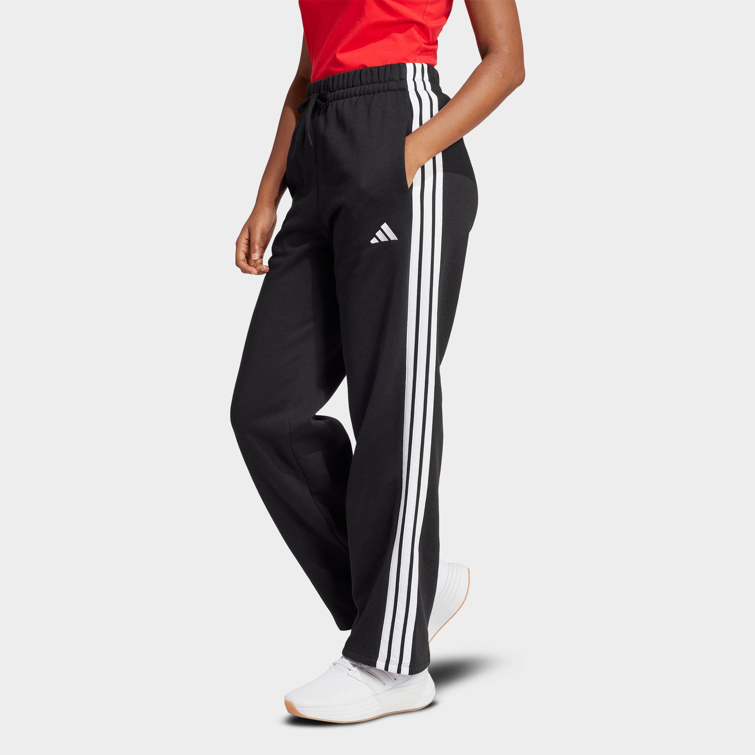 adidas Essentials 3-Stripes Fleece Open Hem Pants