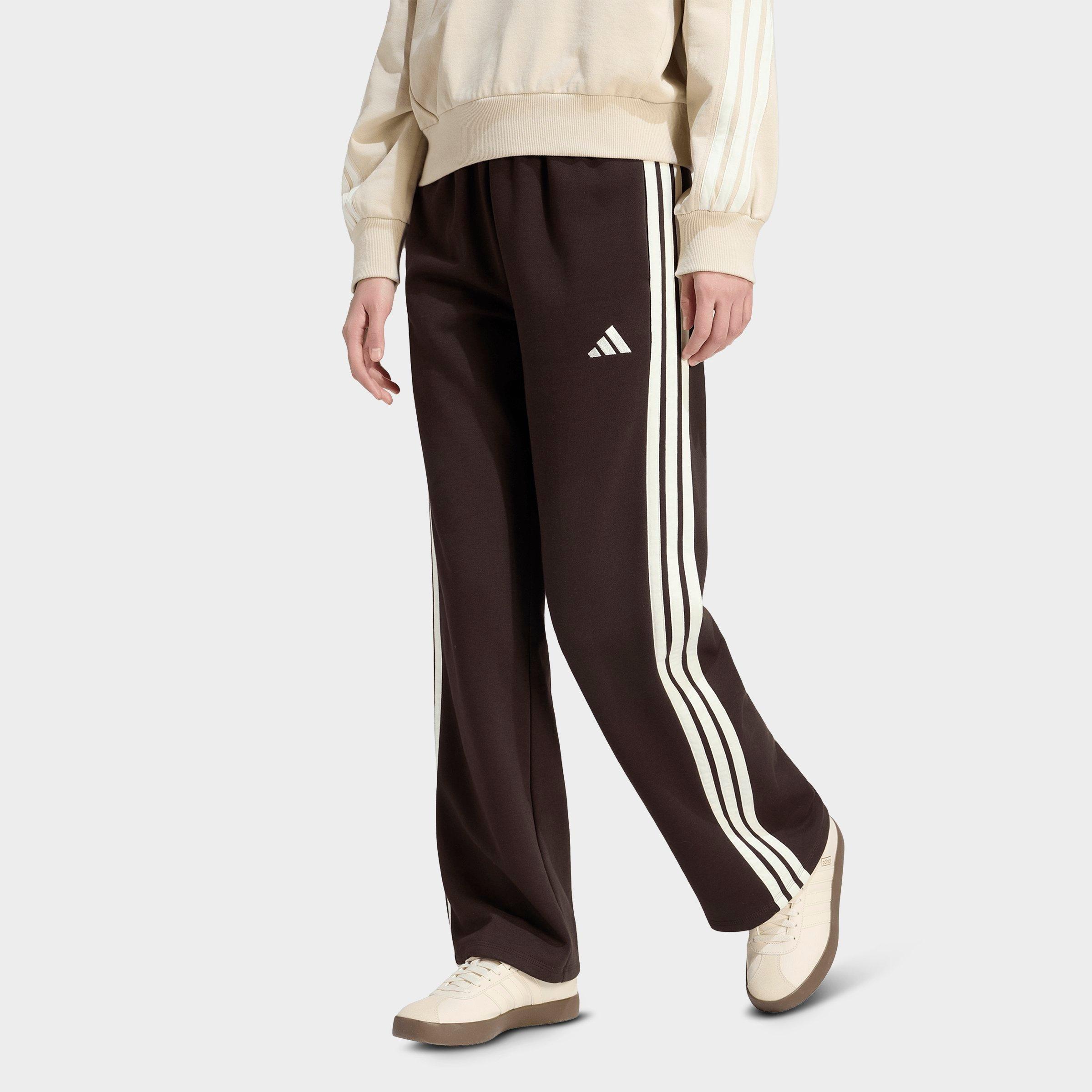 adidas Essentials 3-Stripes Fleece Open Hem Pants