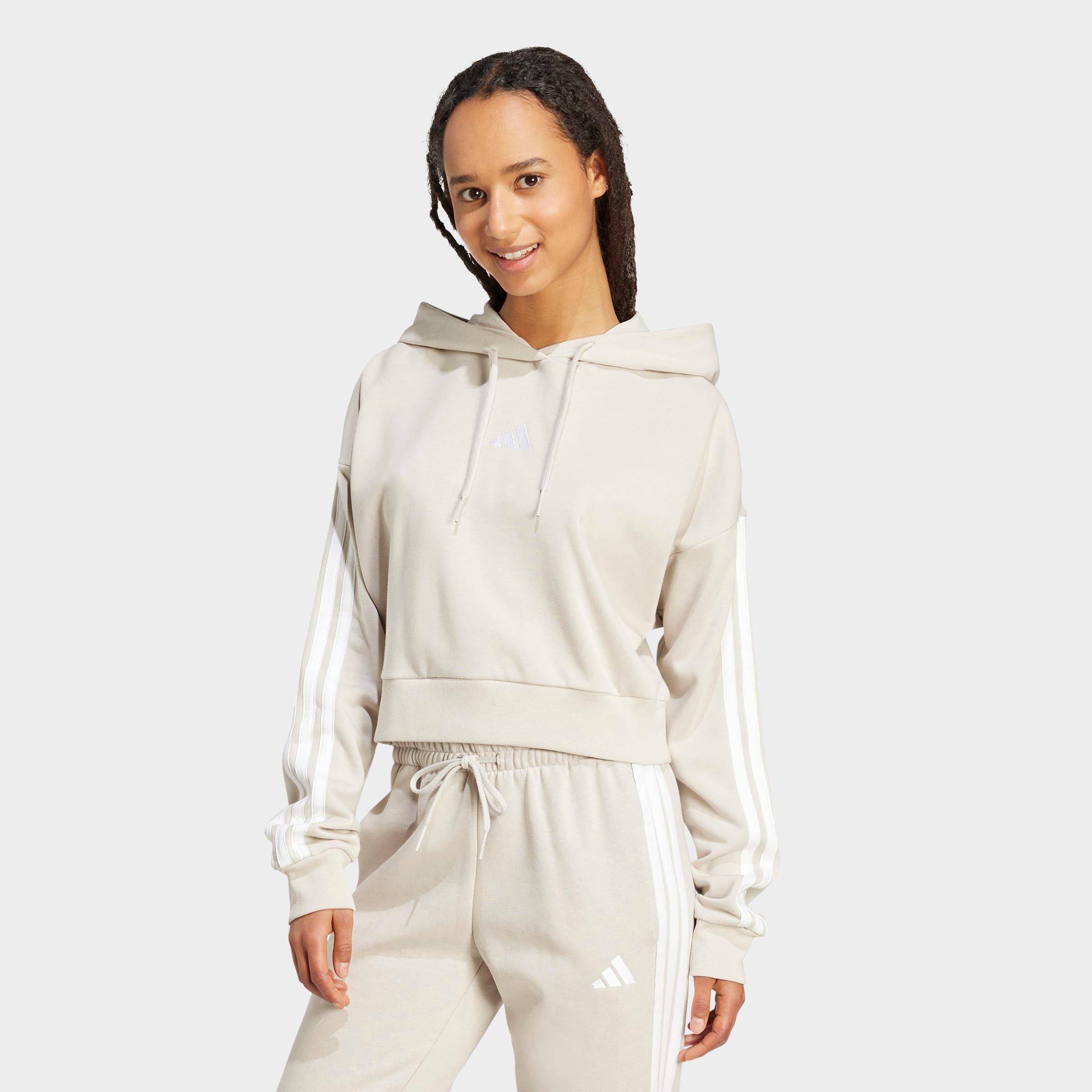 adidas Essentials 3-Stripes French Terry Cropped Hoodie