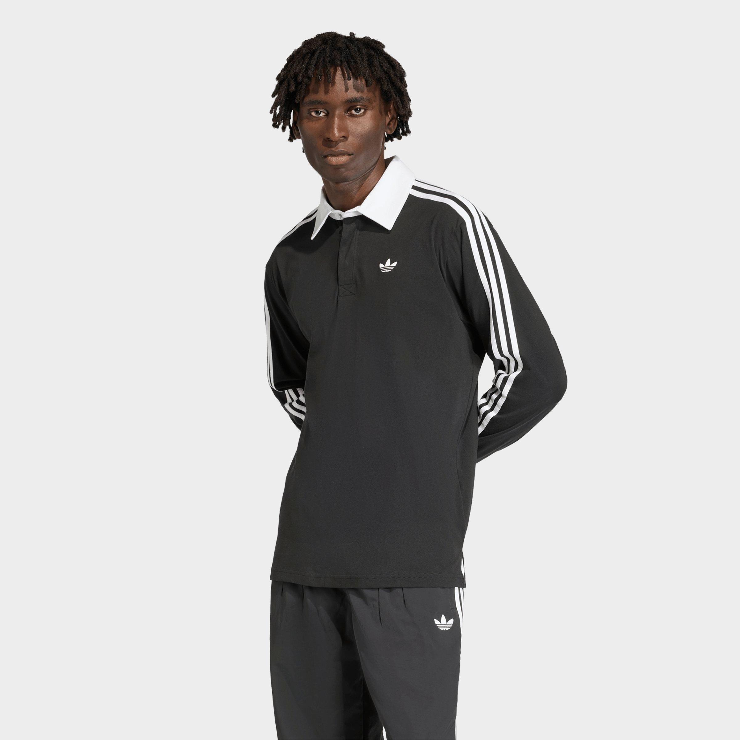 adidas Originals 3-Stripes Rugby Long-Sleeve Polo Shirt