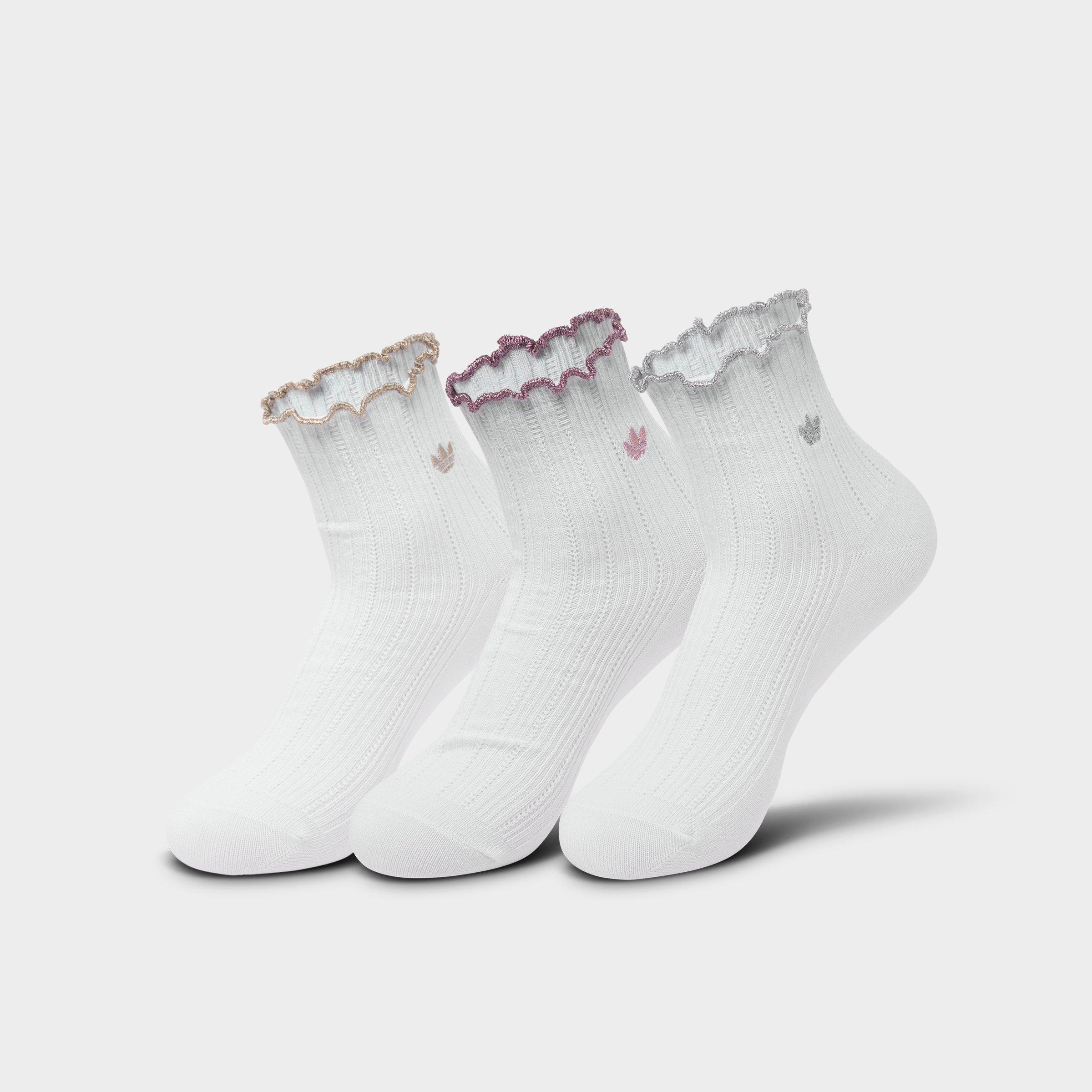 adidas Originals Ruffle Quarter Socks (3-Pack)
