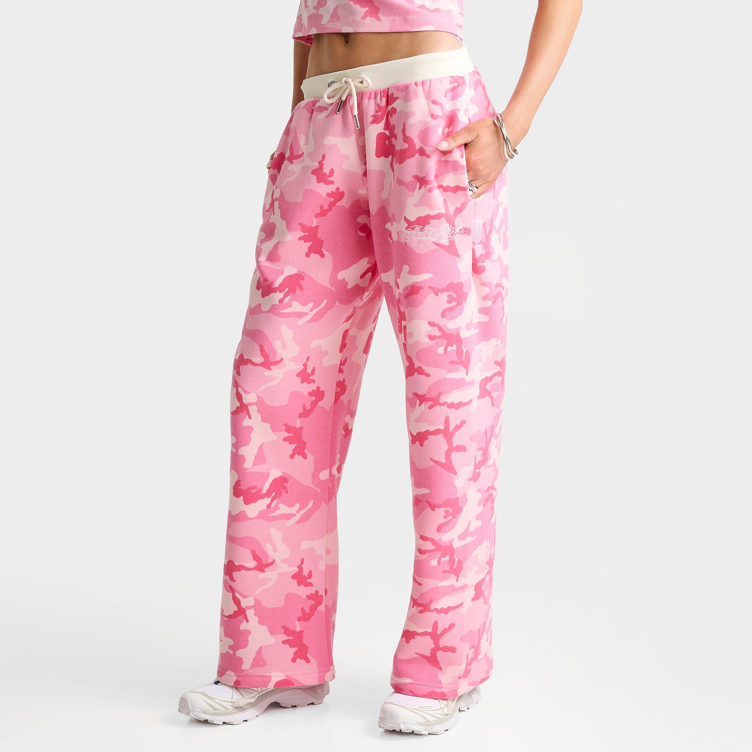 Hoodrich Camo Script Low-Rise Wide Leg Pants