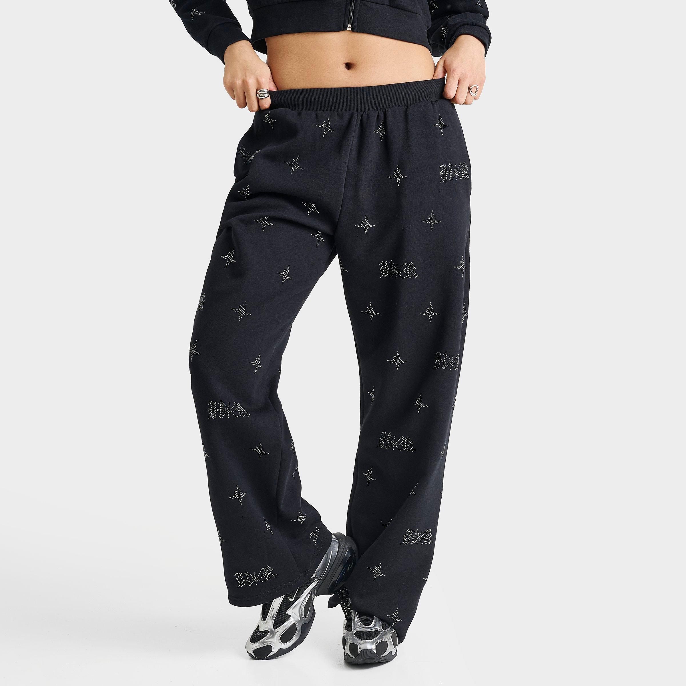 Hoodrich Razor Rhinestone Wide-Leg Jogger Pants