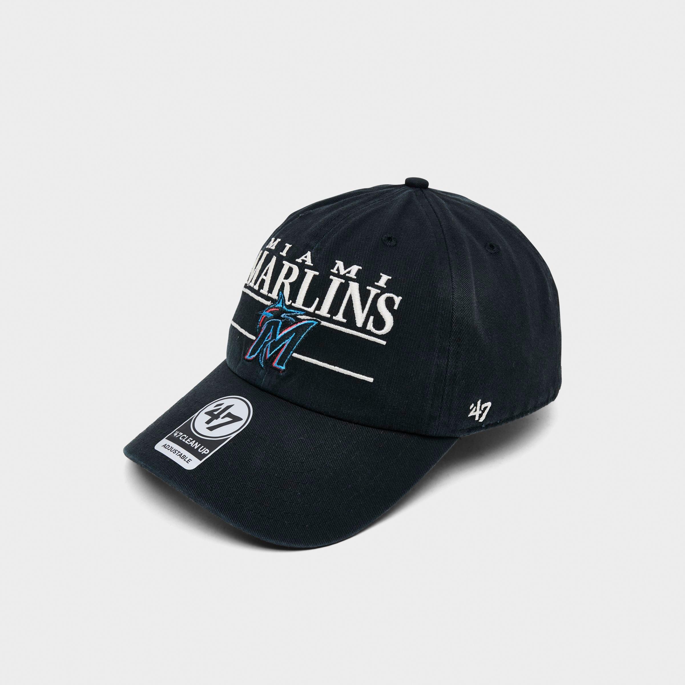 47 Miami Marlins MLB Team Name & Logo Clean Up Strapback Hat