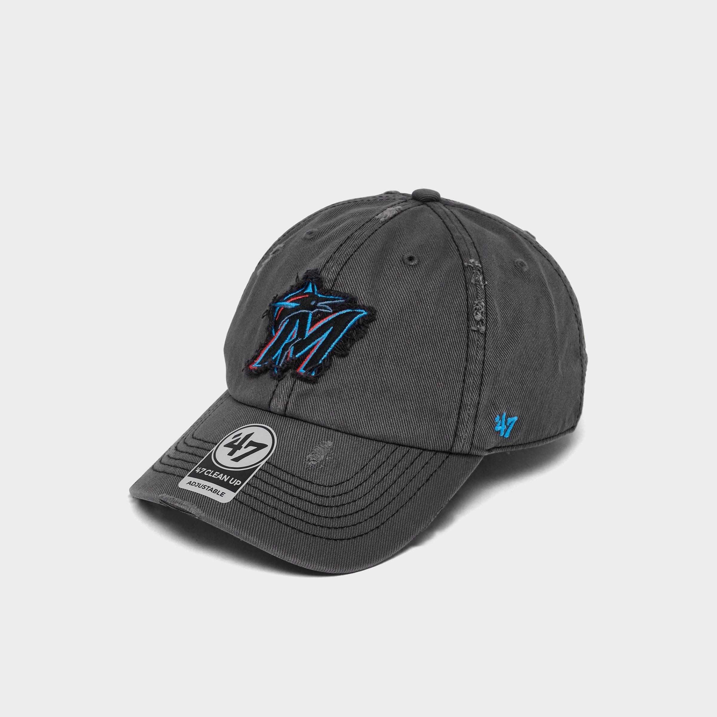 47 Miami Marlins MLB Weathered Clean Up Strapback Hat