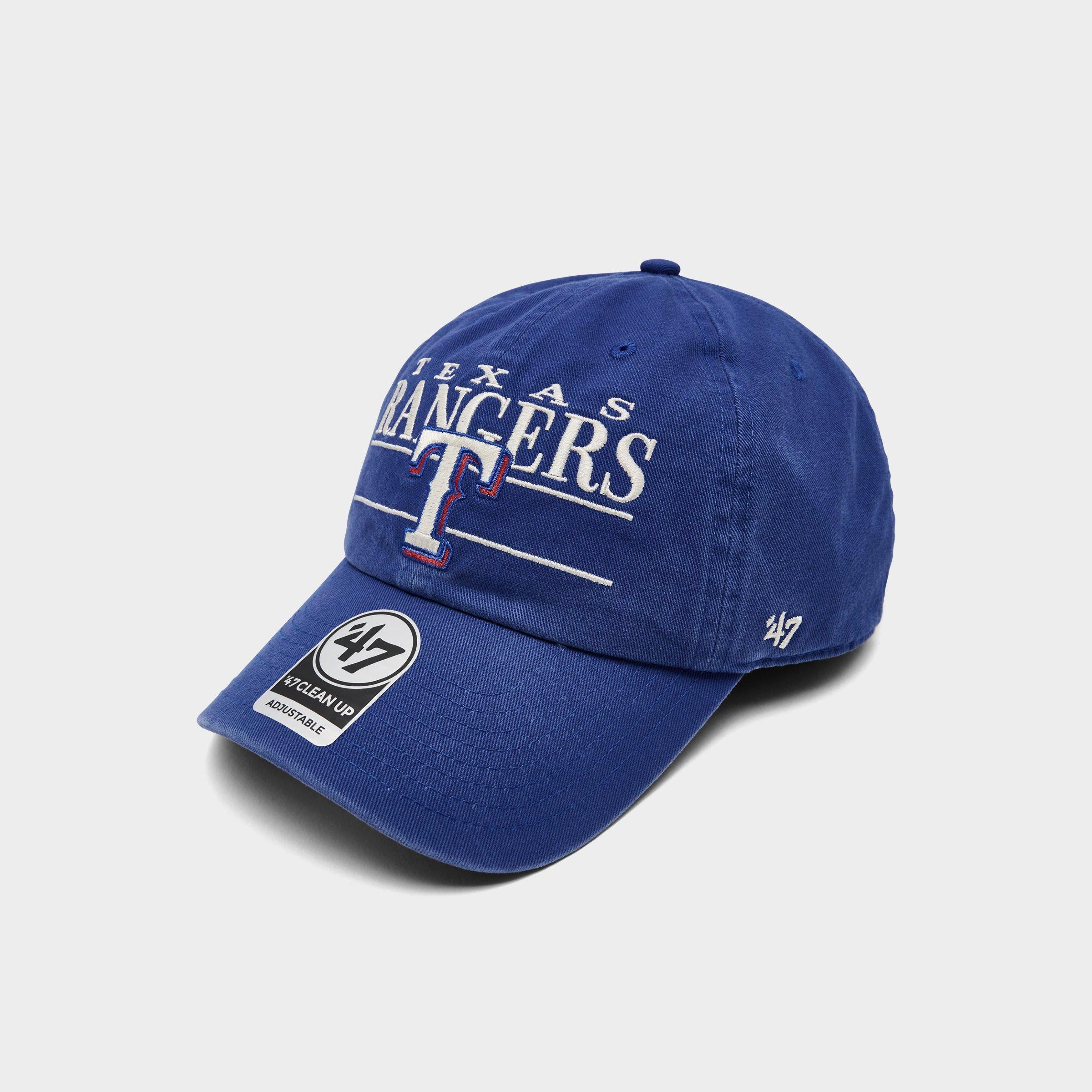 47 Texas Rangers MLB Team Name & Logo Clean Up Strapback Hat