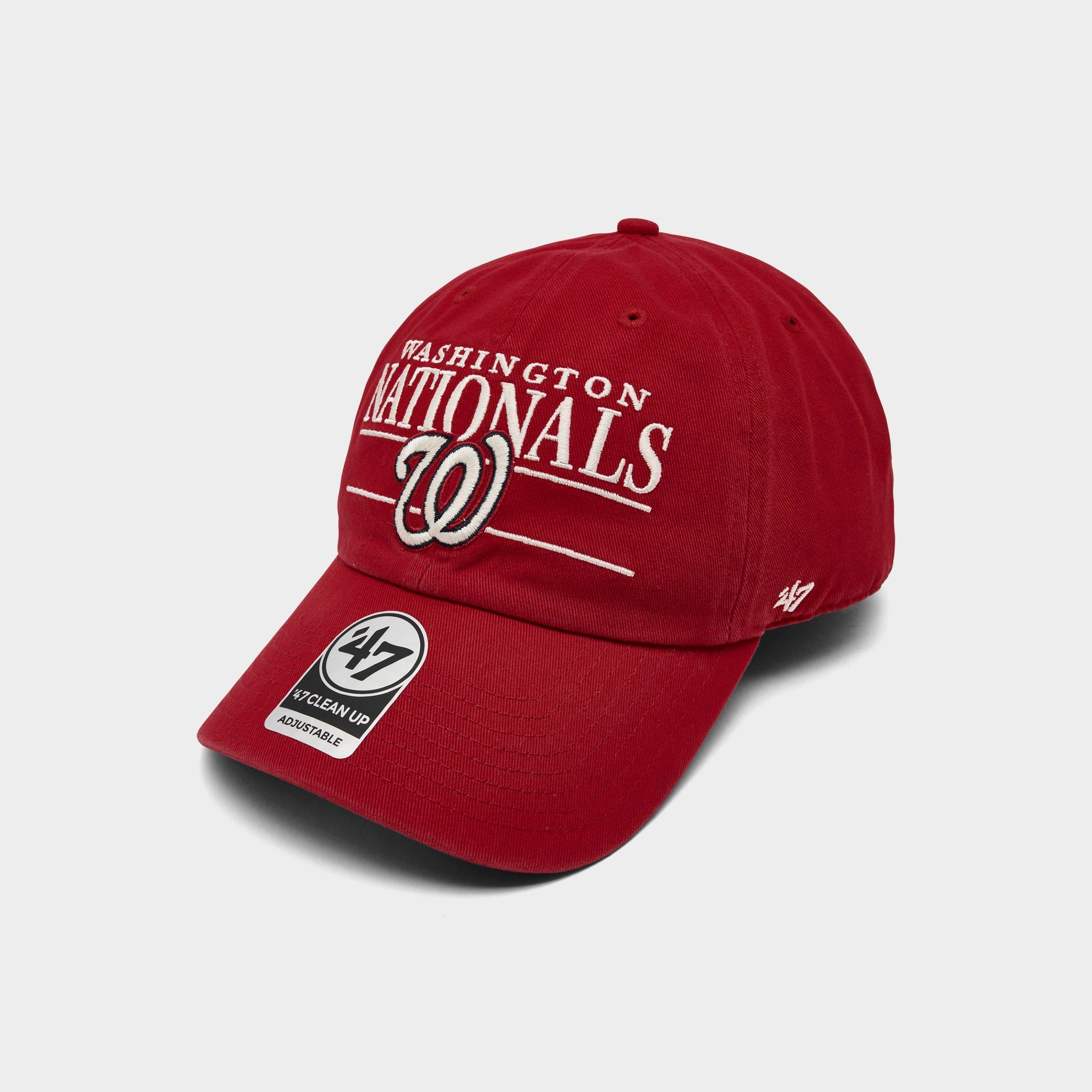 47 Washington Nationals MLB Team Name & Logo Clean Up Strapback Hat