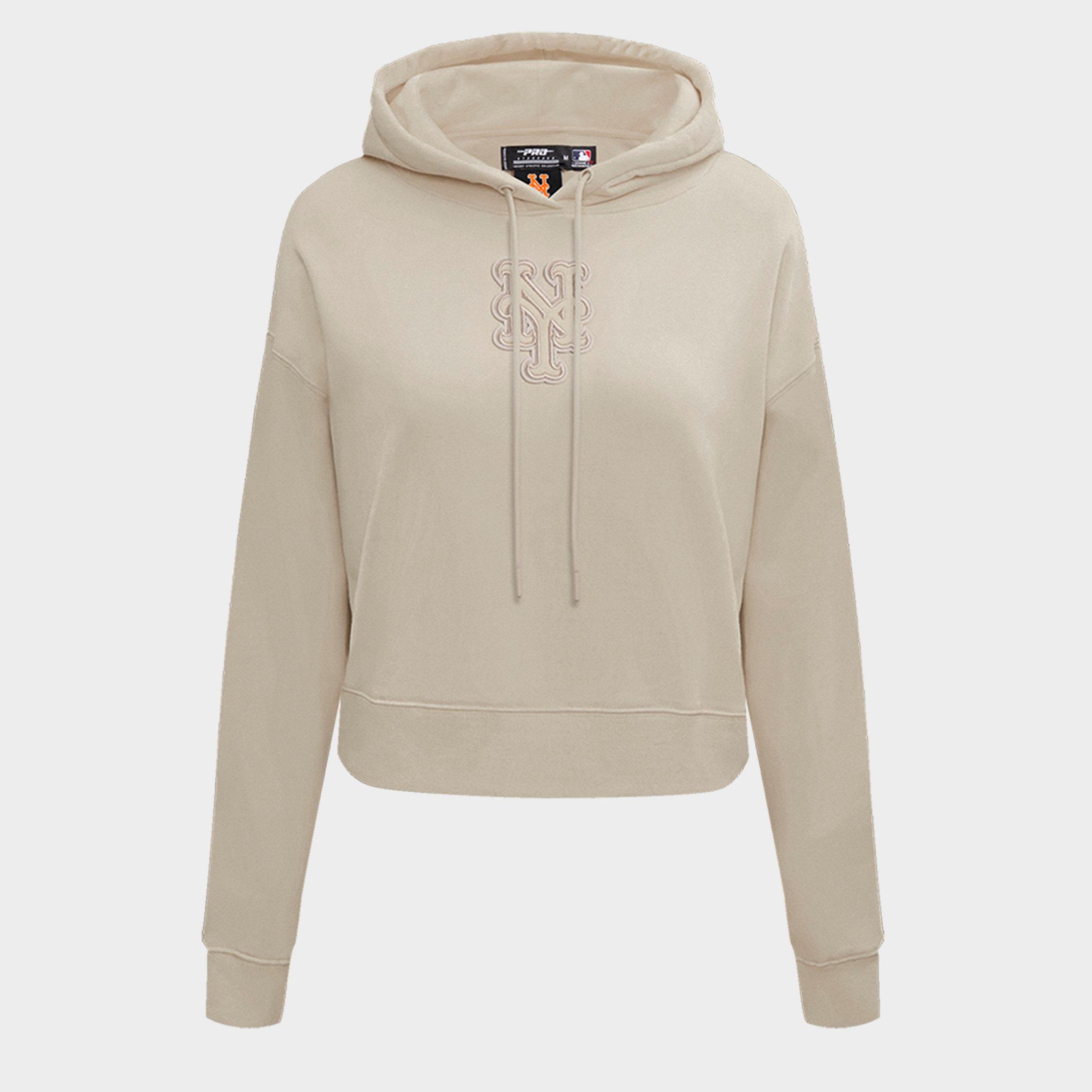 Pro Standard New York Mets MLB Neutral Fleece Cropped Pullover Hoodie