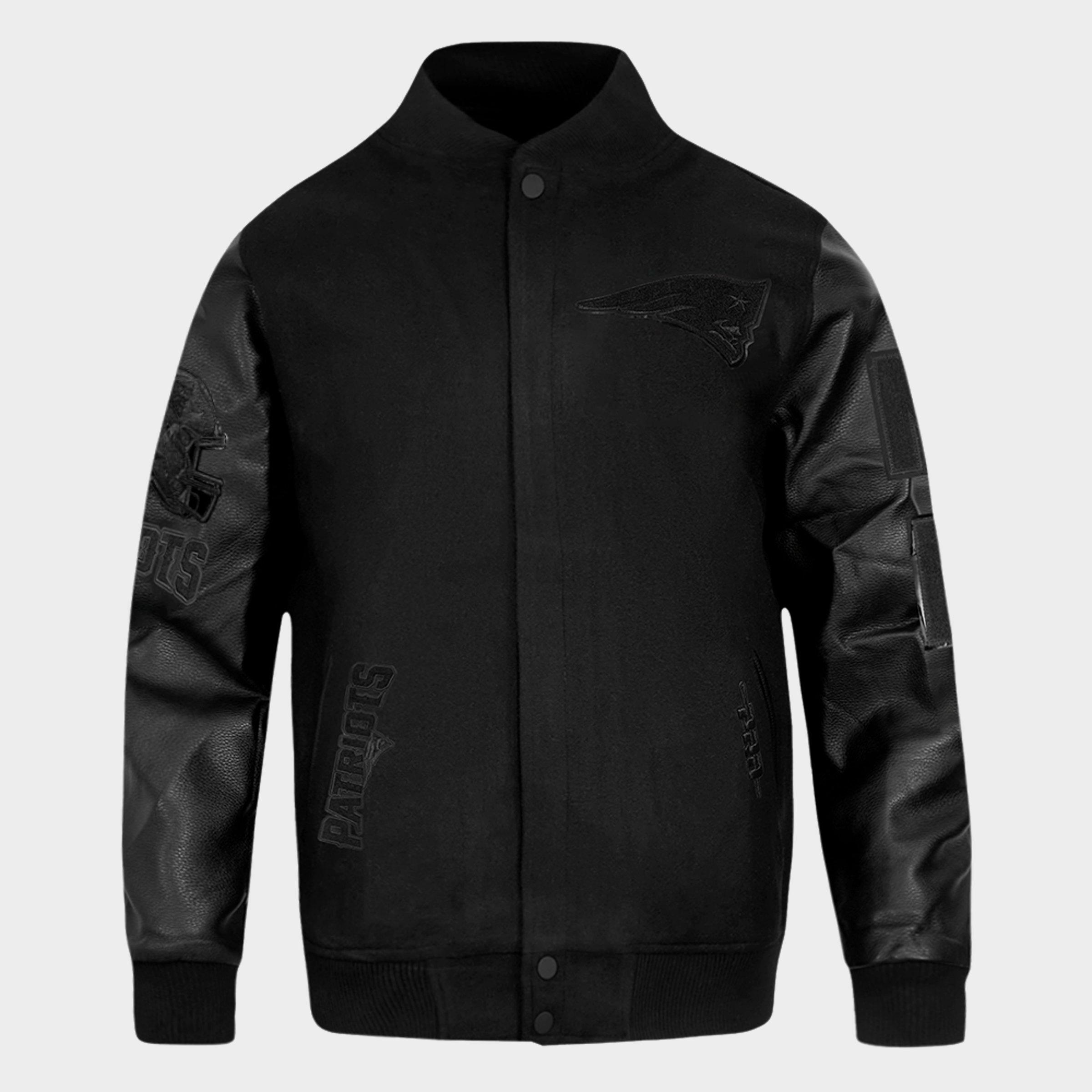 Pro Standard New England Patriots NFL Triple Black Wool Varsity Jacket