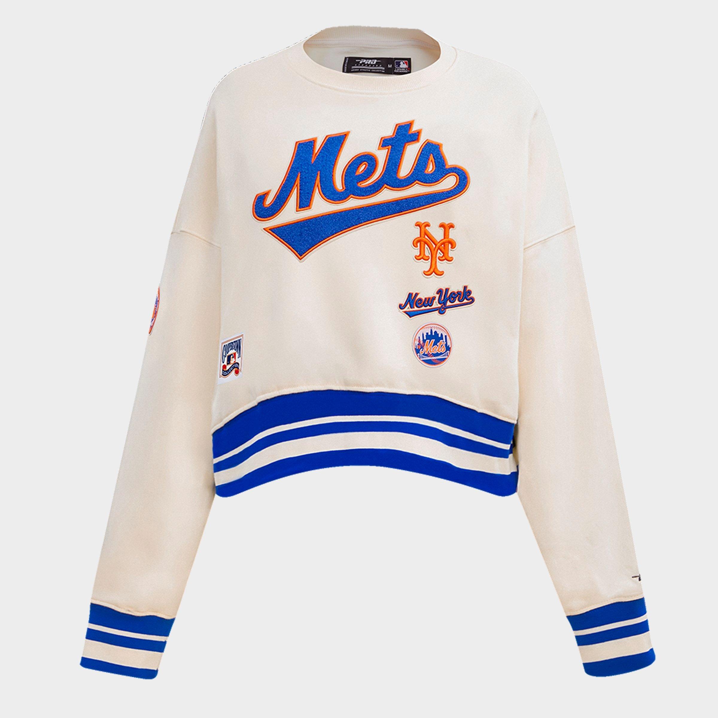 Pro Standard New York Mets MLB Retro Classic Rib Fleece Crewneck Sweatshirt