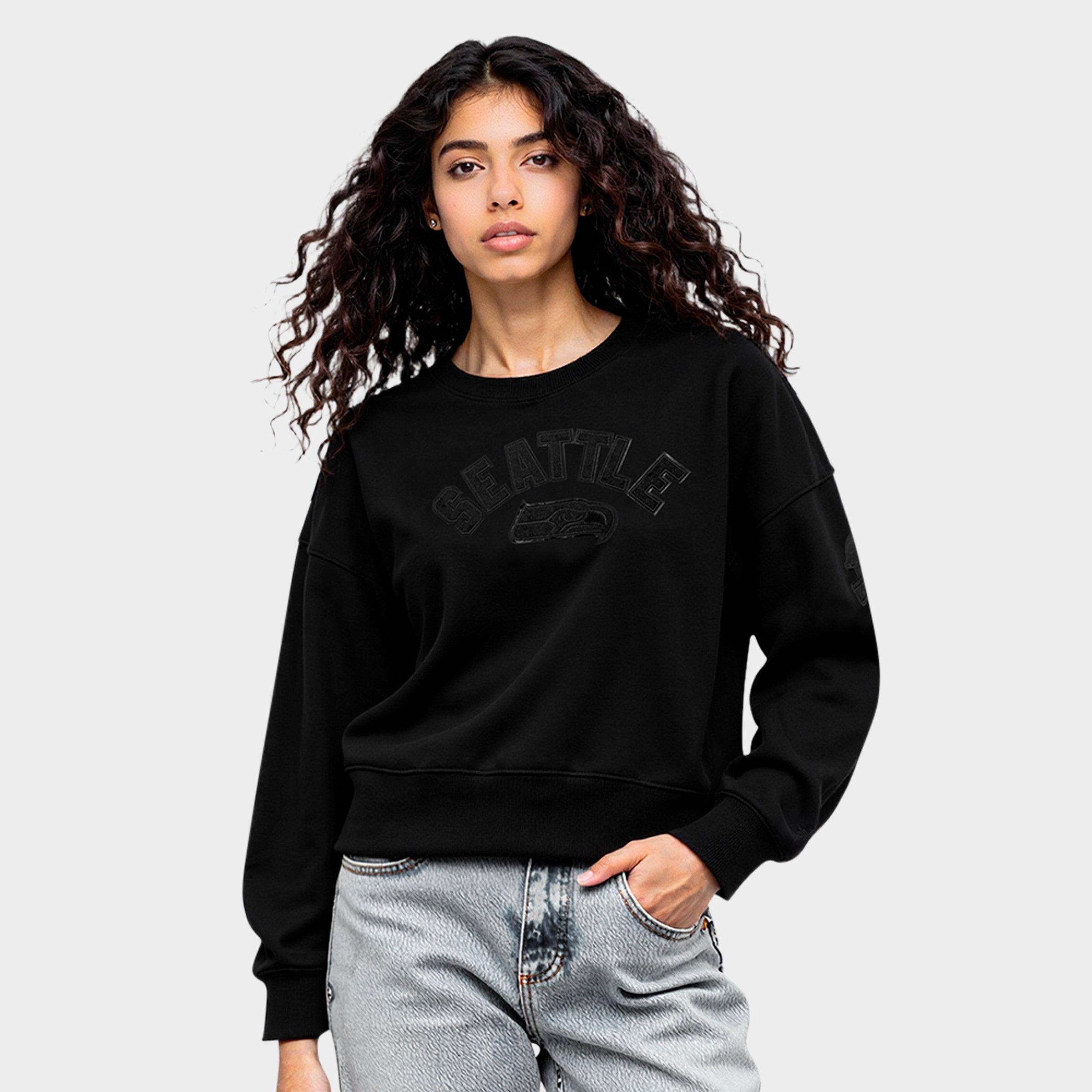 Pro Standard Seattle Seahawks Triple Black Fleece Crewneck Sweatshirt