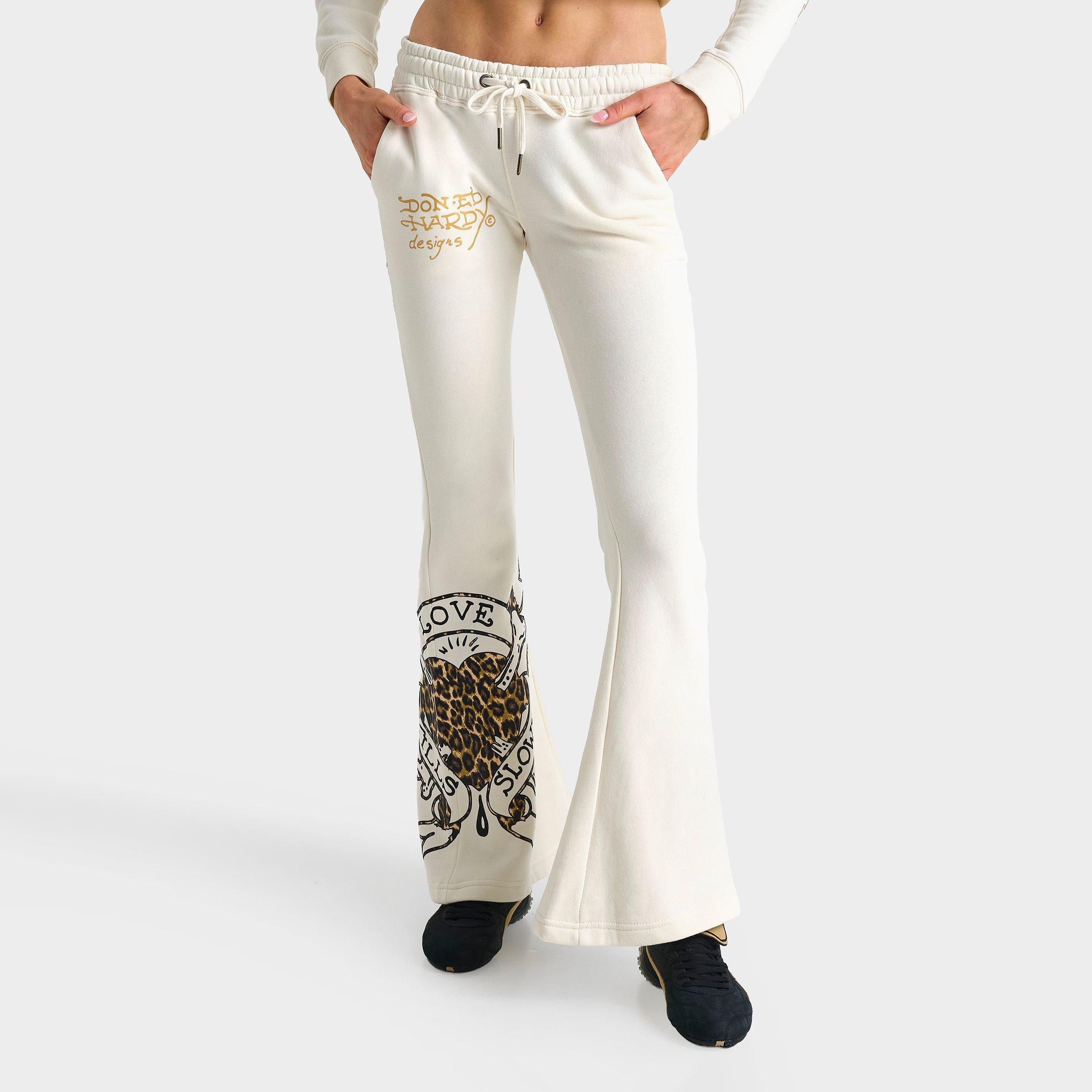 Ed Hardy "Love Kills Slowly" Bootcut Fleece Jogger Pants
