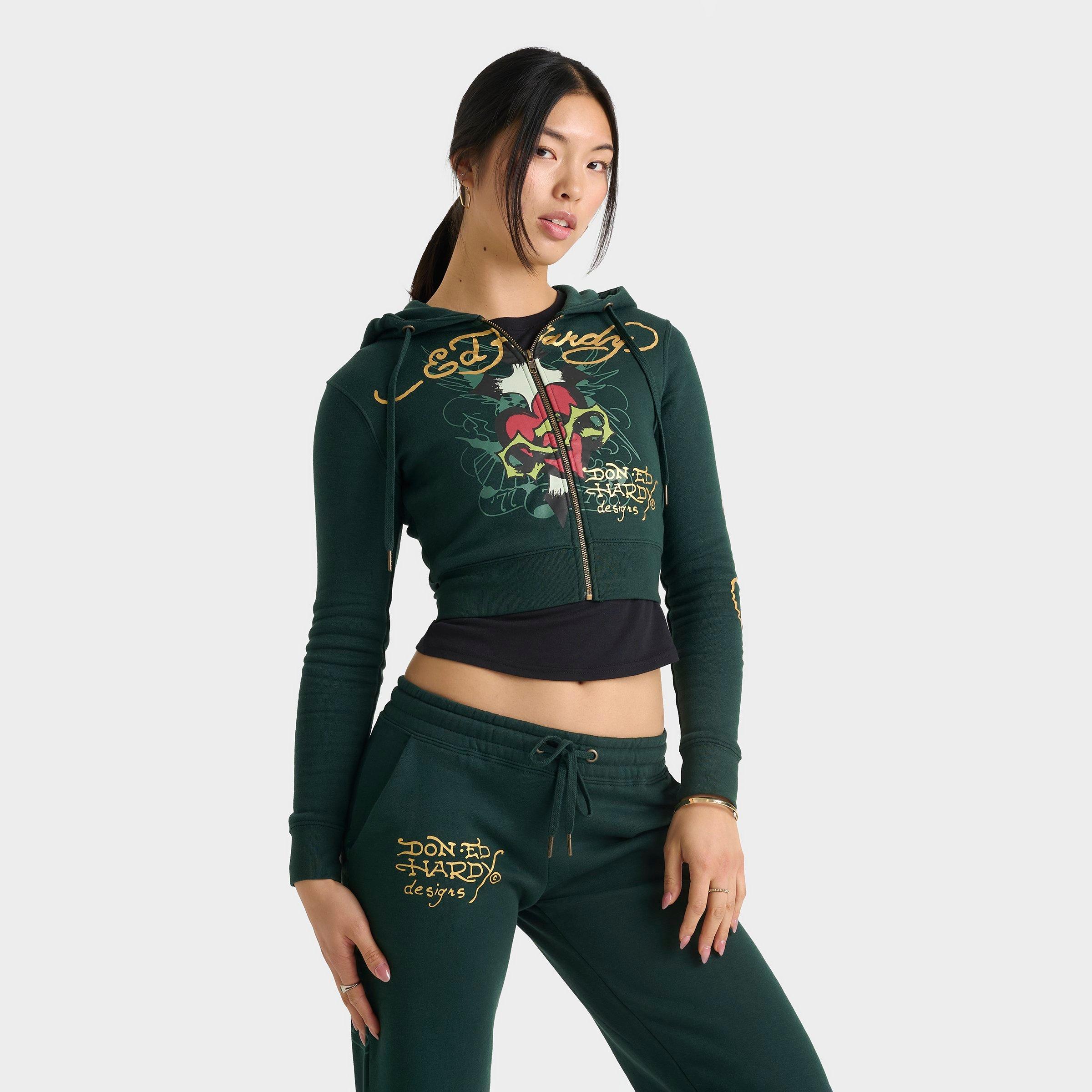Ed Hardy Sacred Heart Fleece Full-Zip Hoodie