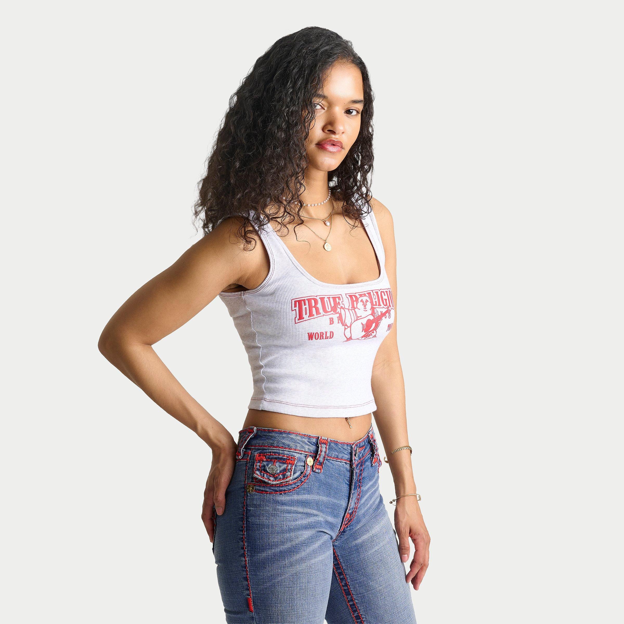 True Religion Contrast Ribbed Tank Top