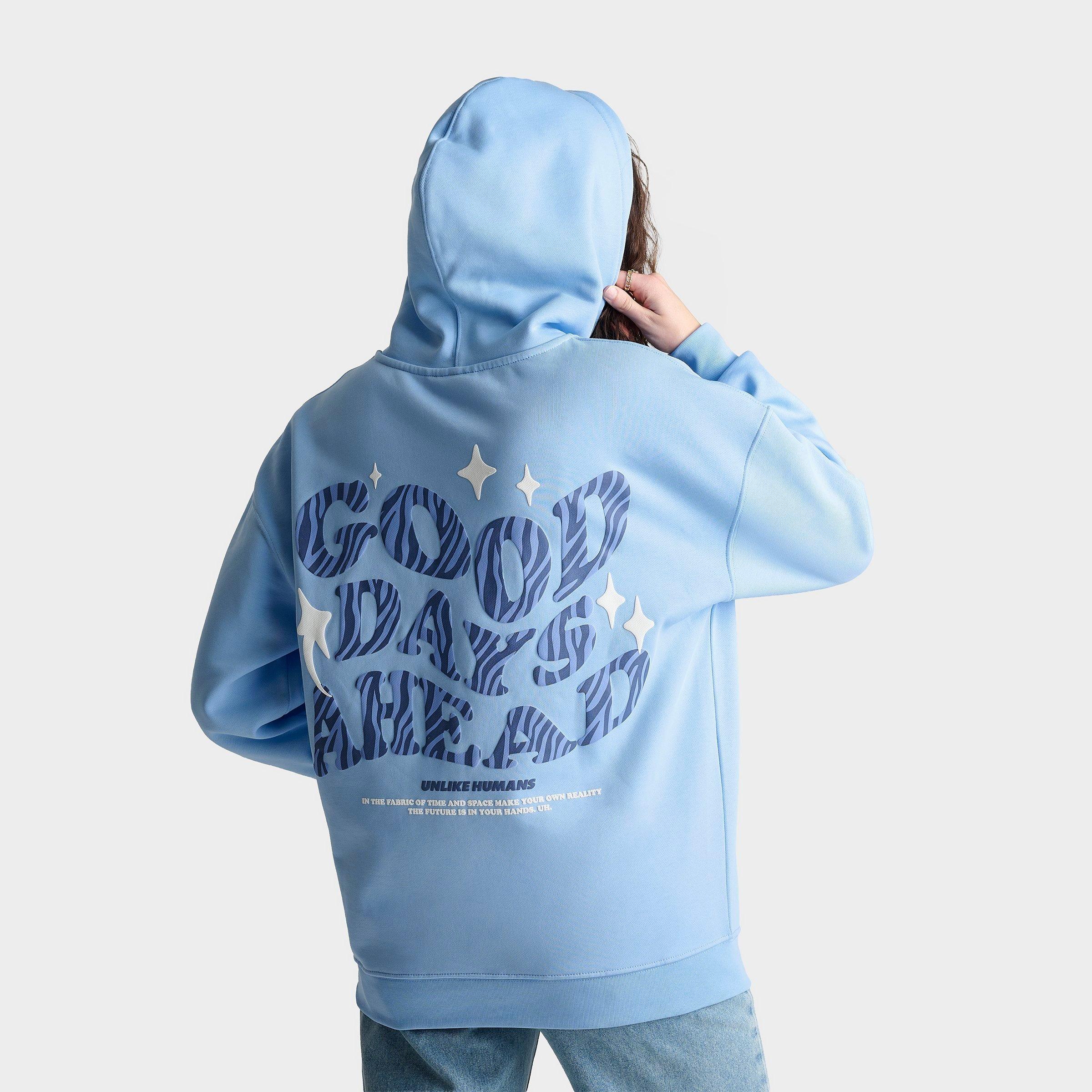 Unlike Humans Good Days Zebra Print Pullover Hoodie
