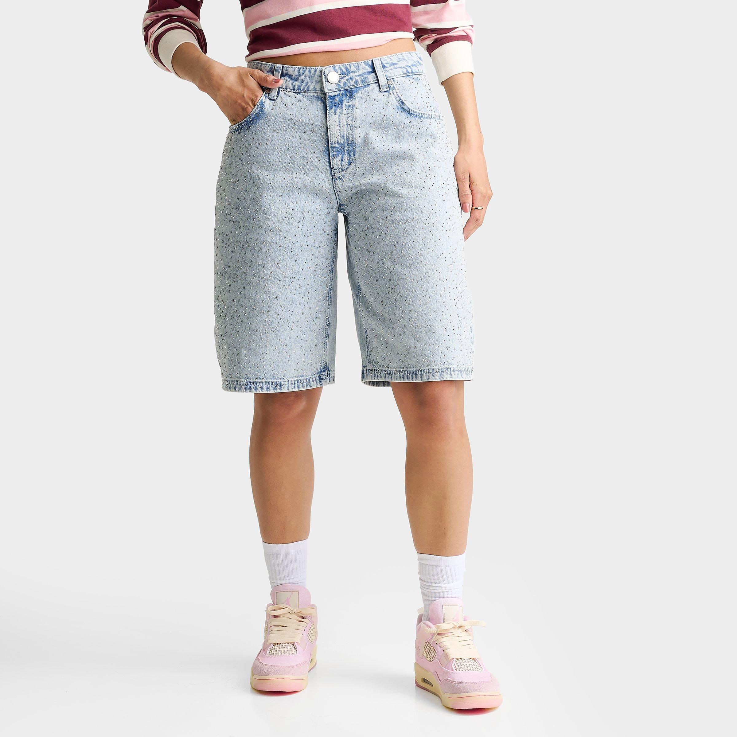Unlike Humans Rhinestone Denim Jorts