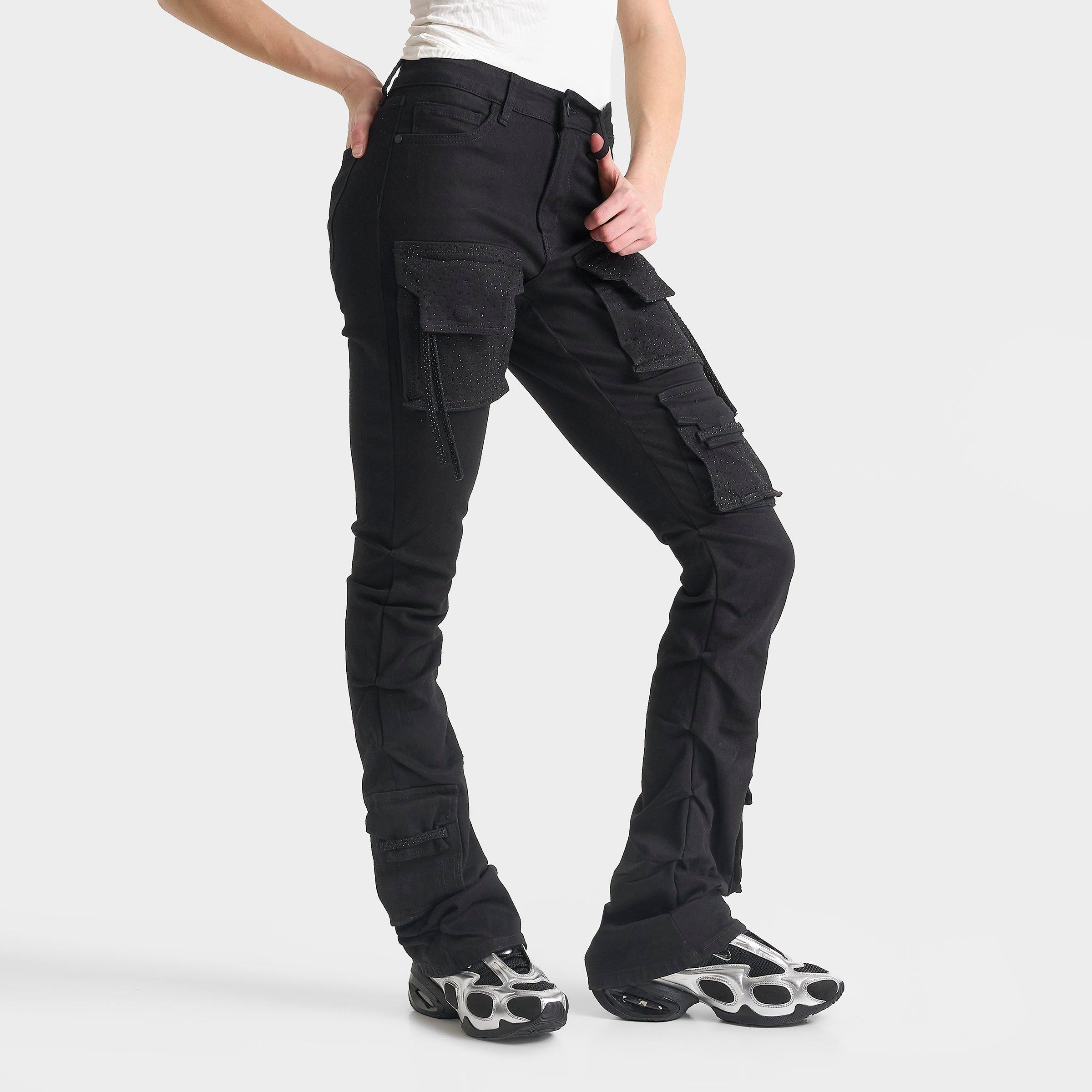 Smoke Rise Nova Rhinestone High-Rise Stacked Pants